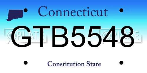 GTB5548 Connecticut License Plate