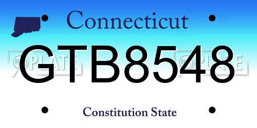 GTB8548 Connecticut License Plate