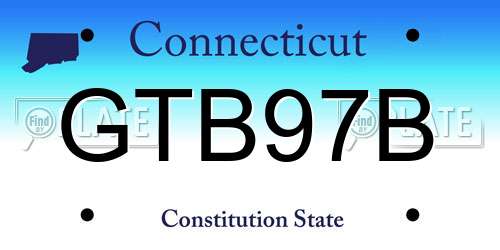 GTB97B Connecticut License Plate