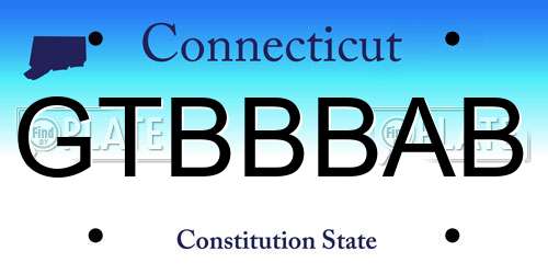 GTBBBAB Connecticut License Plate