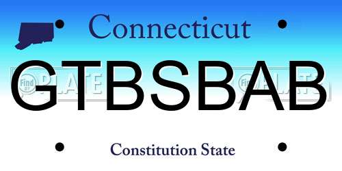 GTBSBAB Connecticut License Plate
