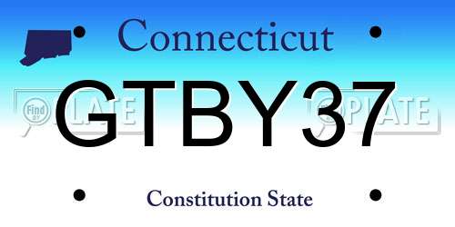 GTBY37 Connecticut License Plate