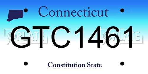 GTC1461 Connecticut License Plate