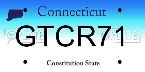 GTCR71 Connecticut License Plate