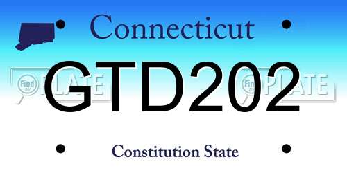 GTD202 Connecticut License Plate