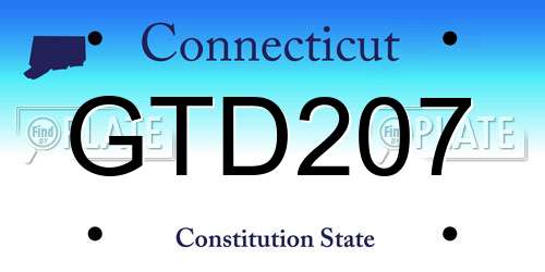 GTD207 Connecticut License Plate