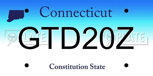 GTD20Z Connecticut License Plate