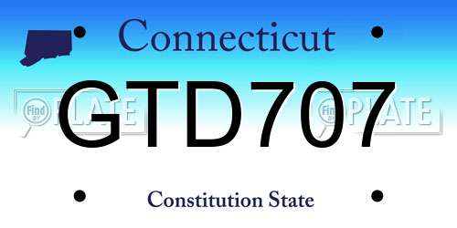 GTD707 Connecticut License Plate