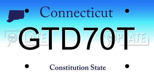 GTD70T Connecticut License Plate