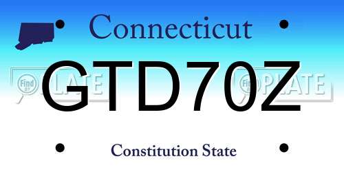 GTD70Z Connecticut License Plate