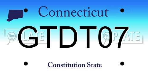 GTDT07 Connecticut License Plate