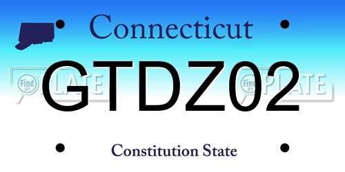GTDZ02 Connecticut License Plate
