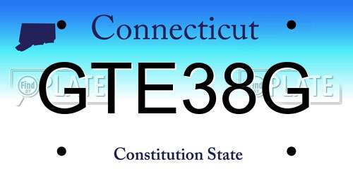 GTE38G Connecticut License Plate