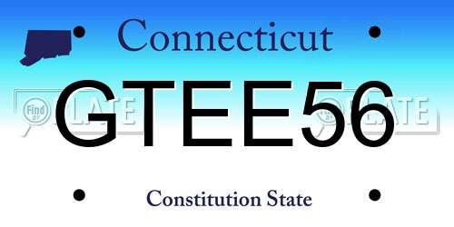GTEE56 Connecticut License Plate