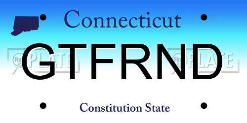 GTFRND Connecticut License Plate