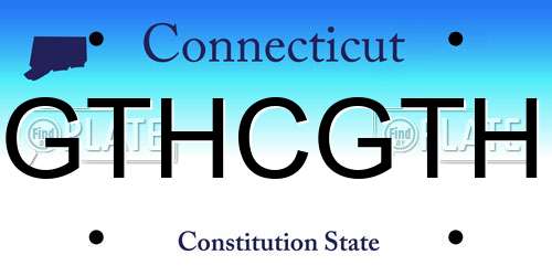 GTHCGTH Connecticut License Plate