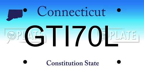 GTI70L Connecticut License Plate