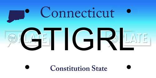 GTIGRL Connecticut License Plate