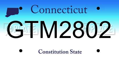 GTM2802 Connecticut License Plate