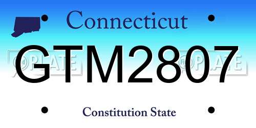 GTM2807 Connecticut License Plate