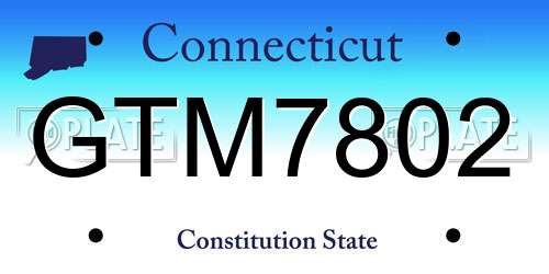 GTM7802 Connecticut License Plate