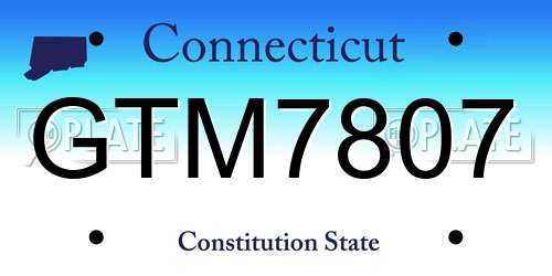 GTM7807 Connecticut License Plate