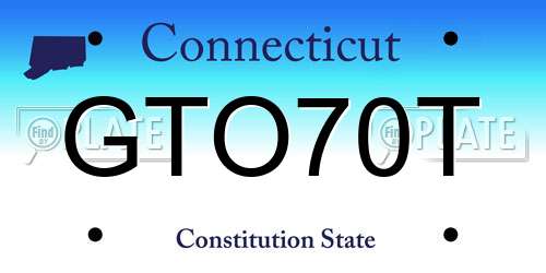 GTO70T Connecticut License Plate