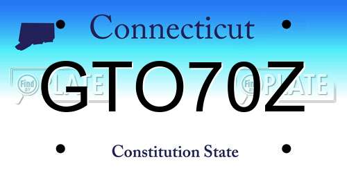 GTO70Z Connecticut License Plate