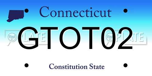 GTOT02 Connecticut License Plate
