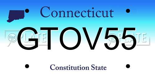 GTOV55 Connecticut License Plate
