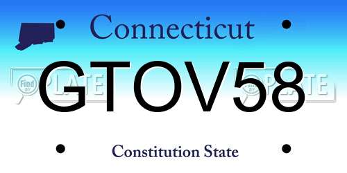 GTOV58 Connecticut License Plate