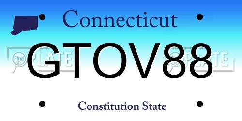 GTOV88 Connecticut License Plate