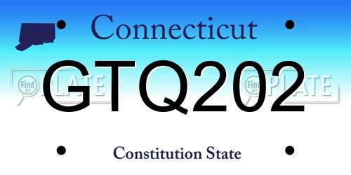 GTQ202 Connecticut License Plate