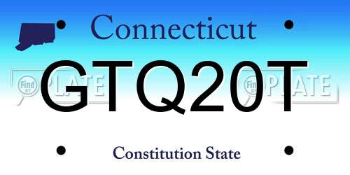 GTQ20T Connecticut License Plate