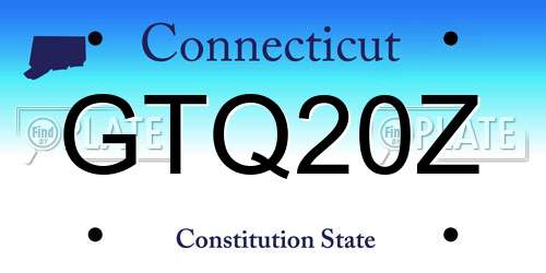 GTQ20Z Connecticut License Plate