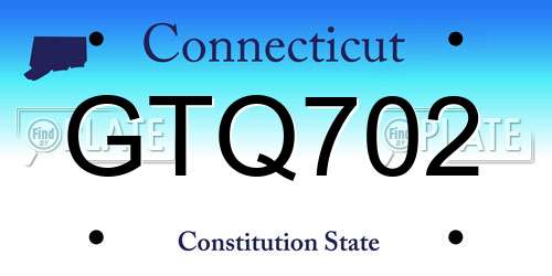GTQ702 Connecticut License Plate