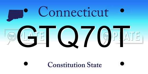 GTQ70T Connecticut License Plate