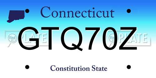 GTQ70Z Connecticut License Plate