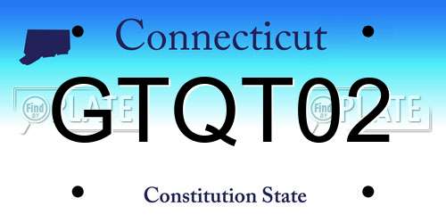 GTQT02 Connecticut License Plate