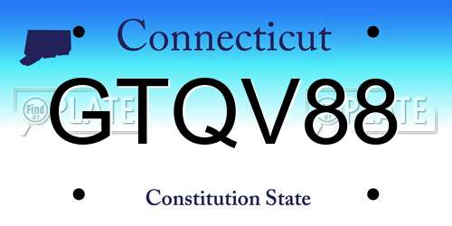 GTQV88 Connecticut License Plate