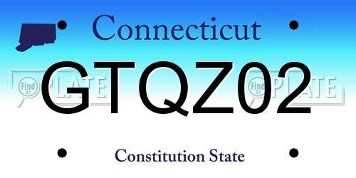 GTQZ02 Connecticut License Plate