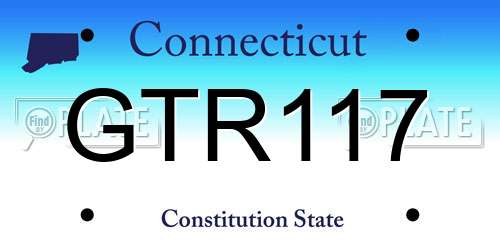 GTR117 Connecticut License Plate