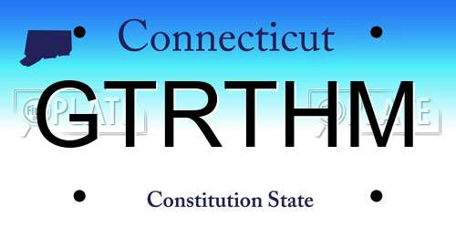 GTRTHM Connecticut License Plate