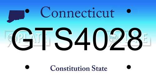 GTS4028 Connecticut License Plate