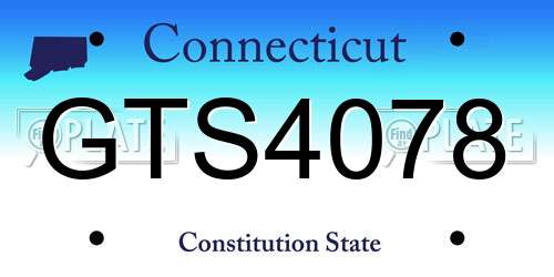 GTS4078 Connecticut License Plate