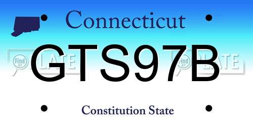 GTS97B Connecticut License Plate
