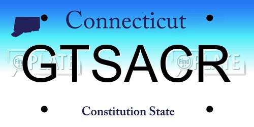 GTSACR Connecticut License Plate
