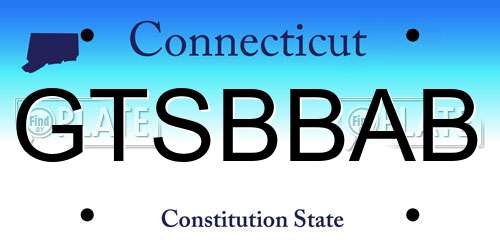 GTSBBAB Connecticut License Plate