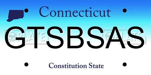 GTSBSAS Connecticut License Plate