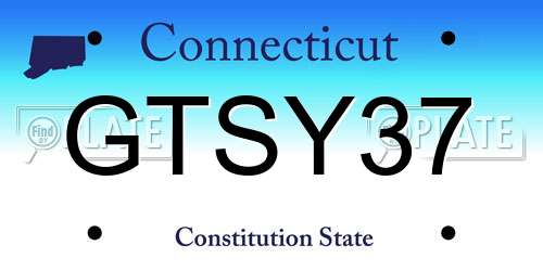 GTSY37 Connecticut License Plate